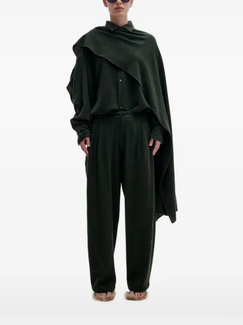 DARKPARK Georgia detachable-scarf shirt Green WSH24NFAW76