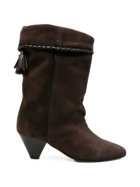 ISABEL MARANT Dalby tassel-detail braided-trim boots Brown BO0188FBC1A20S