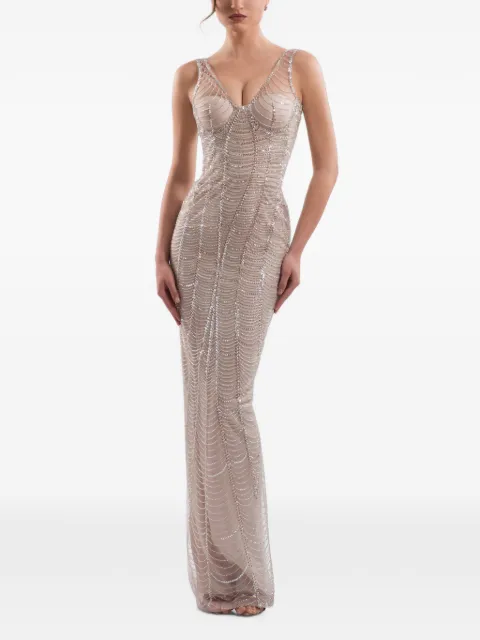 IMROSKA sequin-embellished sleeveless maxi dress Neutrals IMROSKALAVY