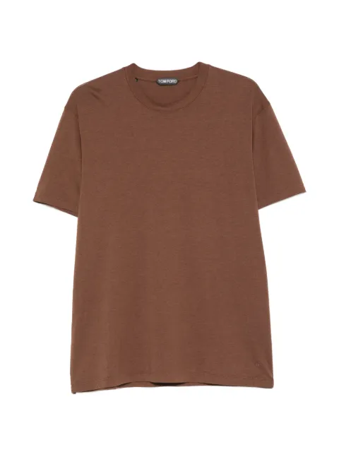 TOM FORD crew-neck short-sleeve T-shirt Brown JCS004JMT012