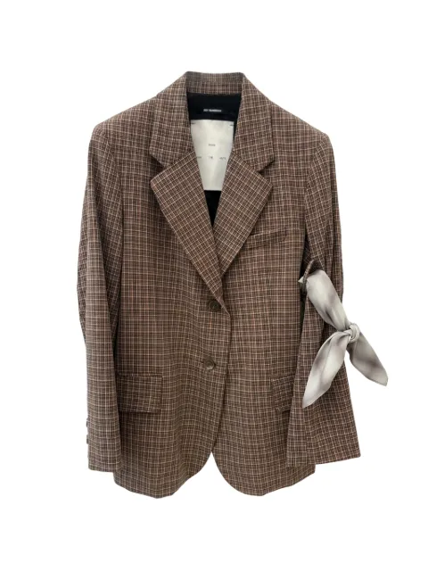 Song For The Mute check-pattern blazer Brown WJK089GCHKBRN