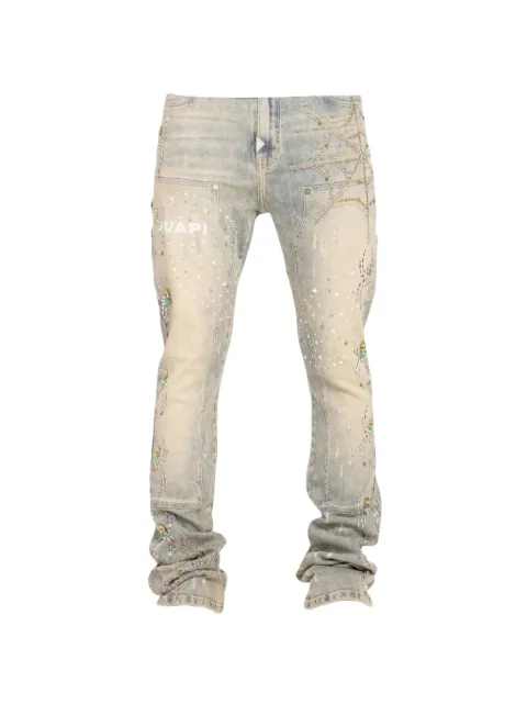GUAPI rhinestone-embellished distressed jeans Blue GESDSS26