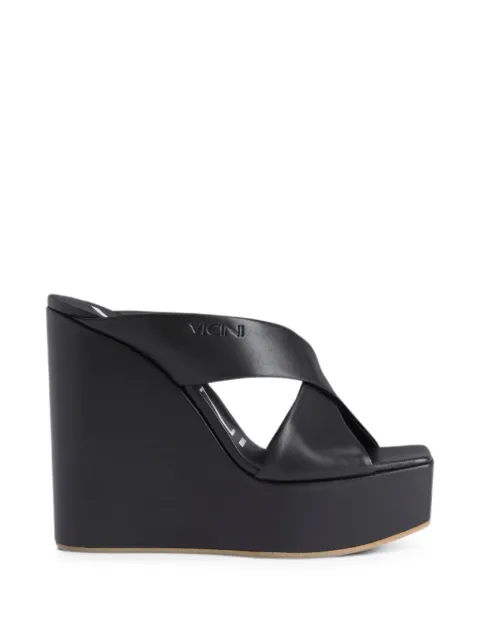Giuseppe Zanotti leather wedge sandals Black C600008002