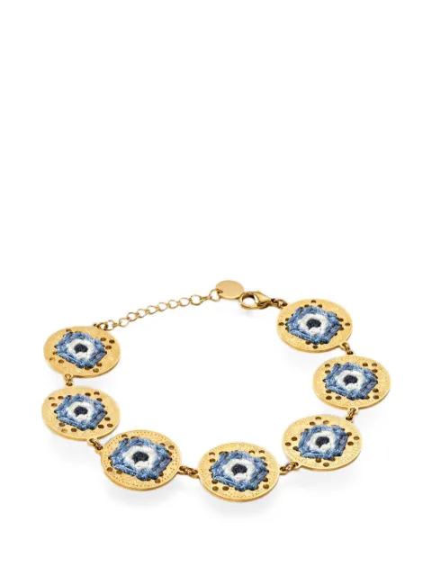 L'EIGHT STUDIO embroidered openwork medallion bracelet Gold BR06GLEYEBM6227