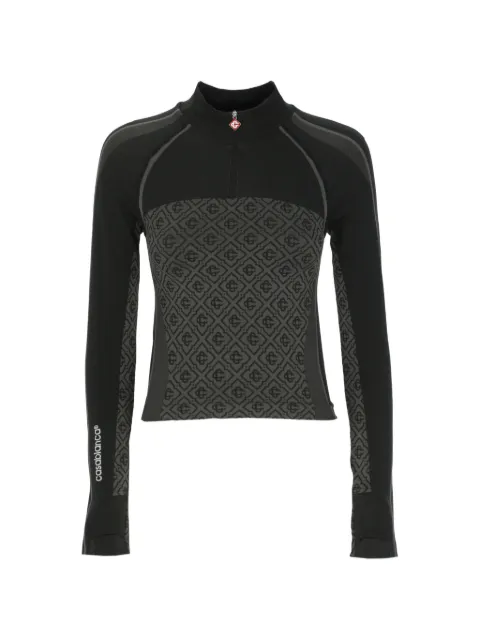 Casablanca seamless monogram-pattern top Grey WPF26ACT06801