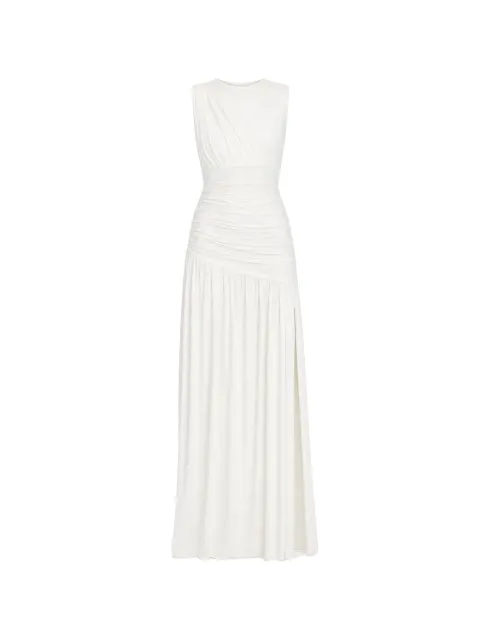 AXEL 113 Isabell ruched sleeveless maxi dress White ISABELLLONGDRESS