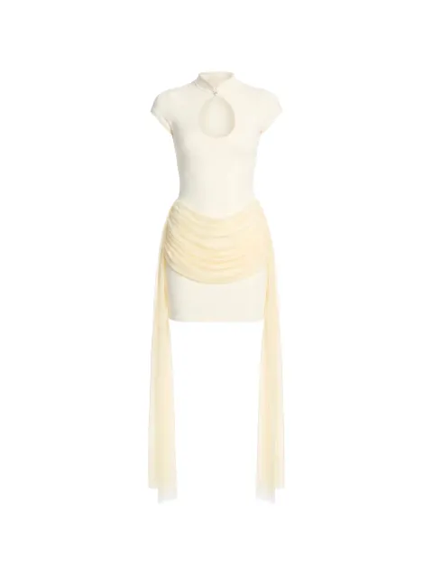 AXEL 113 Khy cut-out draped mini dress Neutrals KHYCUTOUTBUTTERMINIDRESS