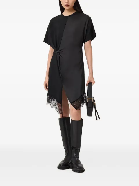AllSaints lace-trim twisted dress Black W097DD
