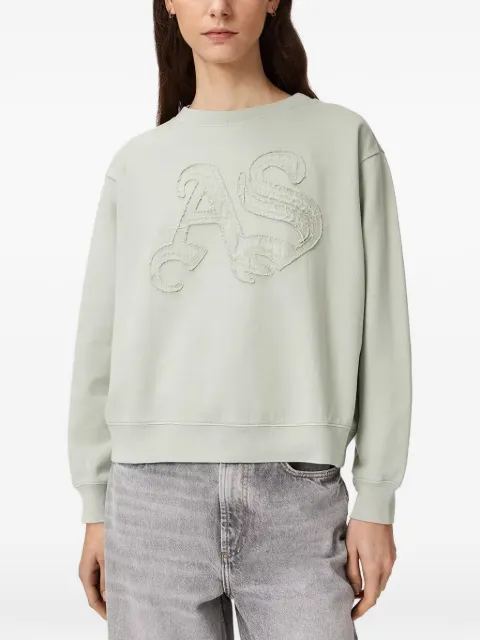 AllSaints Insignia Pippa logo-appliqué sweatshirt Green W198JE