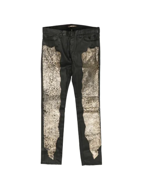 Roberto Cavalli leopard-print metallic-effect jeans Black YU248D217A