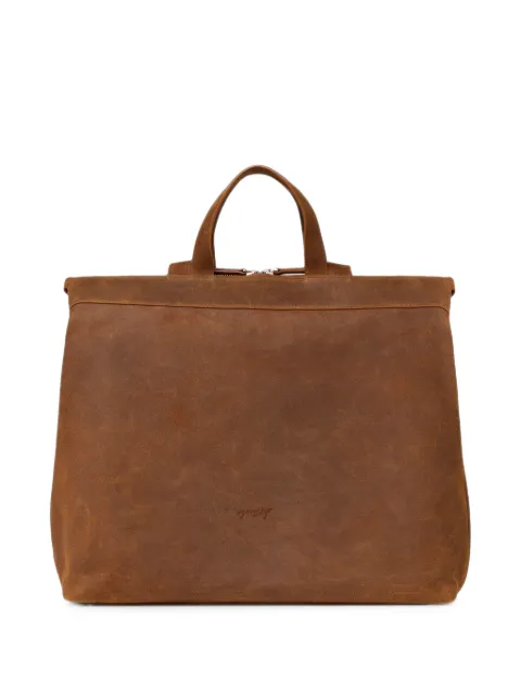 Marsèll Borso logo-debossed leather tote bag Brown MB0341P043