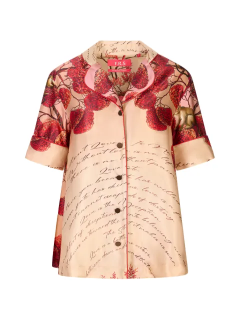 F.R.S For Restless Sleepers graphic-print silk shirt Neutrals CA000165TE00878