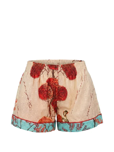 F.R.S For Restless Sleepers broderie-anglaise graphic-print shorts Neutrals MT000411TE00901