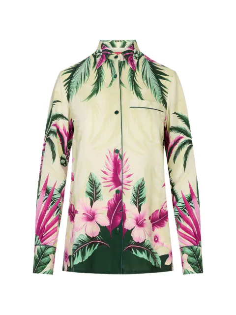F.R.S For Restless Sleepers tropical-print silk shirt Neutrals CA001036TE00883
