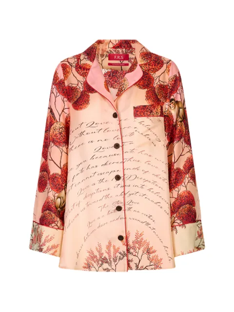 F.R.S For Restless Sleepers Emera graphic-print button-up shirt Neutrals CA000125TE00875