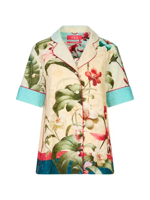 F.R.S For Restless Sleepers Bendis floral-print fil-coupé shirt Neutrals CA000165TE00894