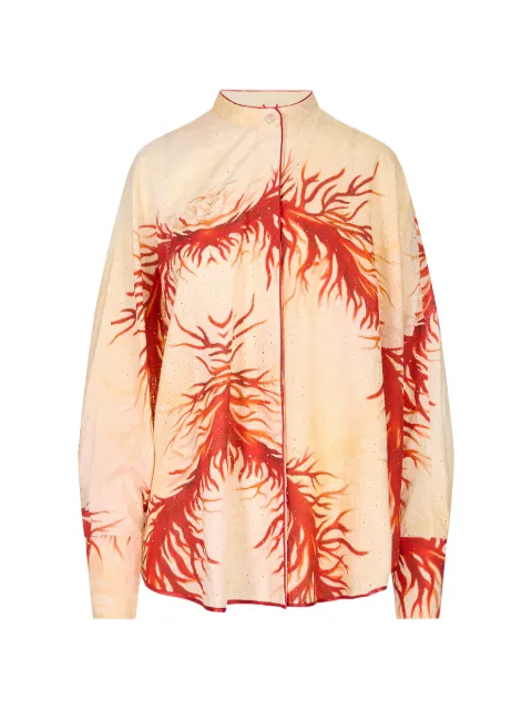 F.R.S For Restless Sleepers Areto. broderie-anglaise coral-print shirt Neutrals CA001030TE00904