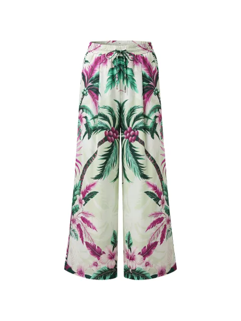 F.R.S For Restless Sleepers palm-print drawstring palazzo pants Green PA000253TE00882
