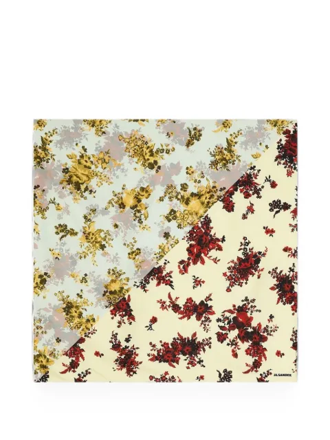 Jil Sander floral-print silk scarf Neutrals J02TF0106J40371