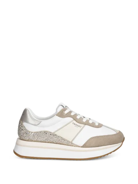 TWINSET glitter-embellished platform sneakers White 261TCP020