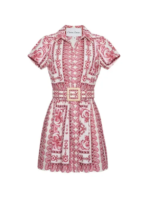 Cara Cara Noela scarf-print mini dress Red 0003643