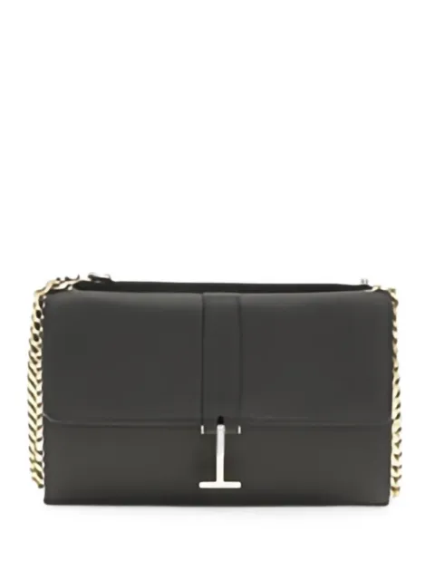 TOM FORD T Twist pebbled leather clutch bag Black S0540LCL615V