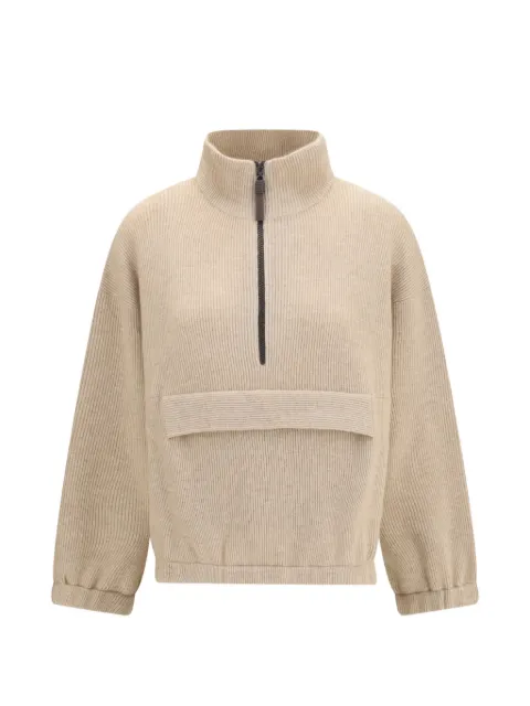 Brunello Cucinelli cashmere half-zip sweater Neutrals M12250004PC059