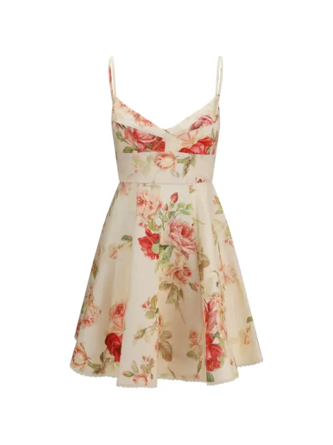 ZIMMERMANN floral-print linen mini dress Neutrals 4274DSS264