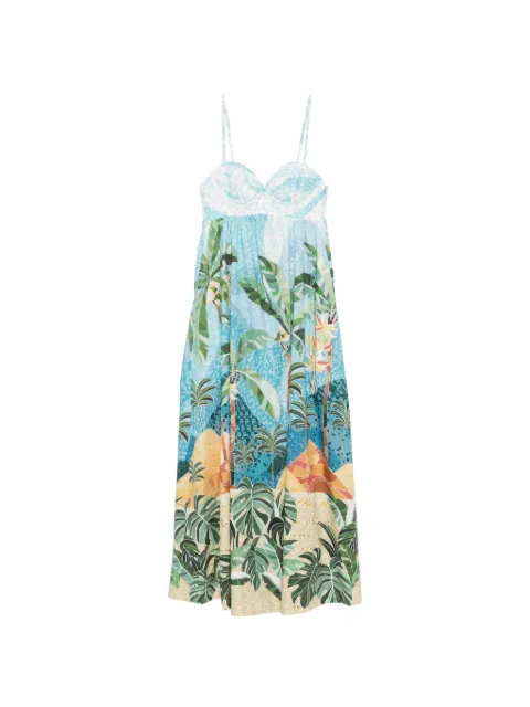 FARM Rio Rio Mosaic printed midi dress Blue 355498