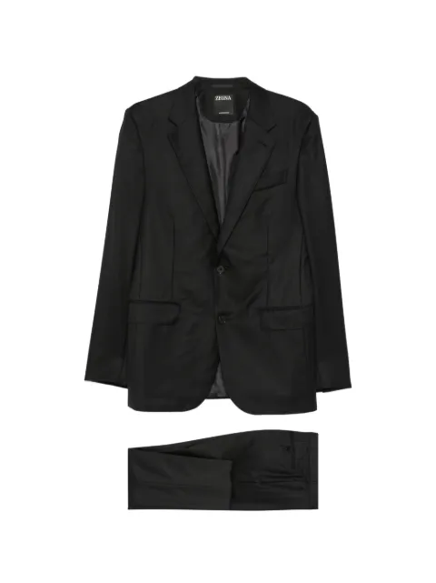 Zegna notched-lapels single-breasted suit Black 322013A3221225
