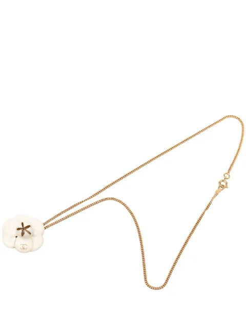 CHANEL Pre-Owned 2002 CC Gold Plated and Enamel Camellia Pendant Necklace costume necklace Gold 1GIP0V8UCFVTLULR
