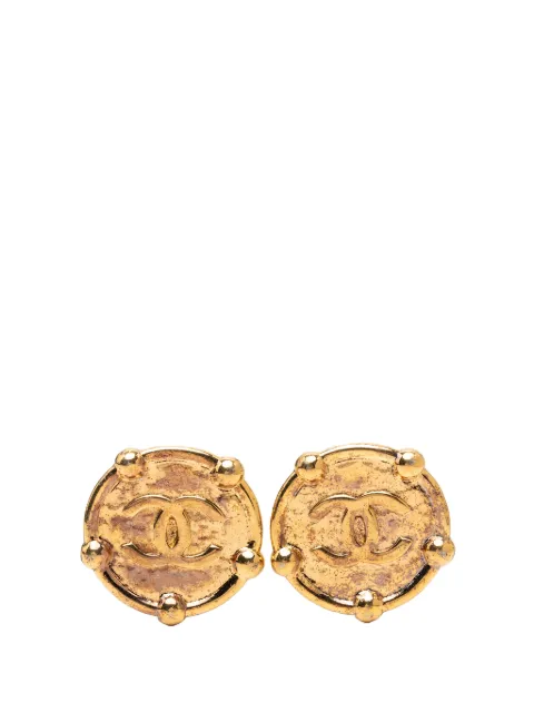 CHANEL Pre-Owned 1980-1990 CC Gold Plated Round Clip On Earrings costume earrings Gold BIU17EMK7LGDWZF4