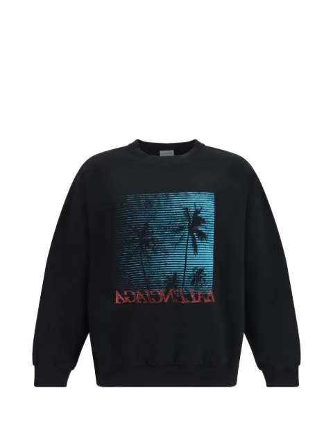 Balenciaga palm-print cotton sweater Black A0016MTUVR1