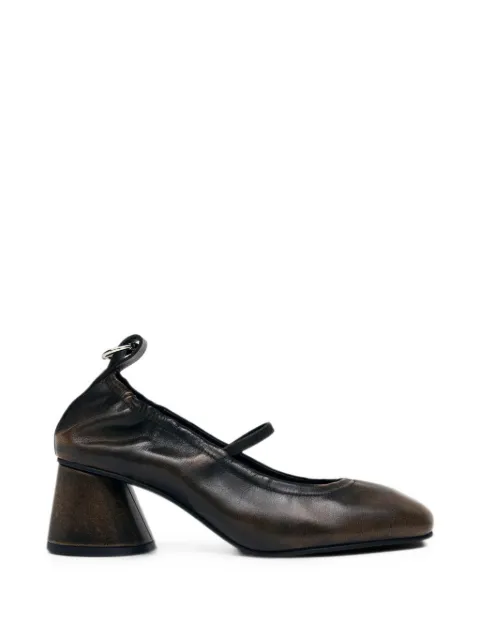 ALOHAS Rhiane leather square-toe pumps Brown S101557