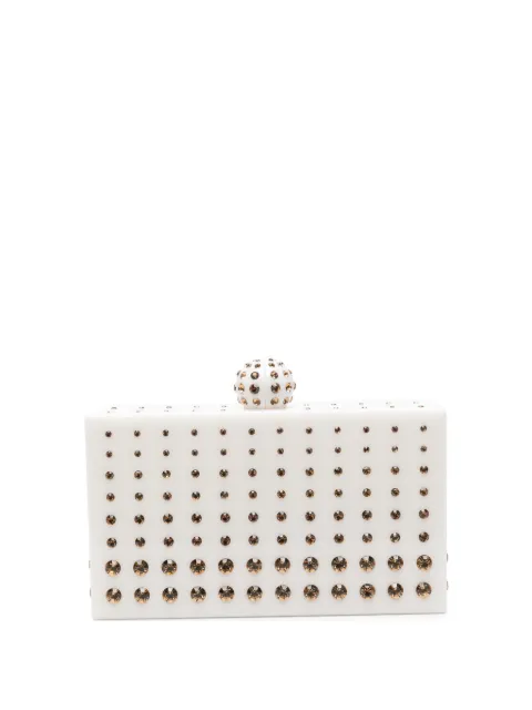 Aquazzura Tequila crystal-embellished clutch bag White TQLCLUC0RNB