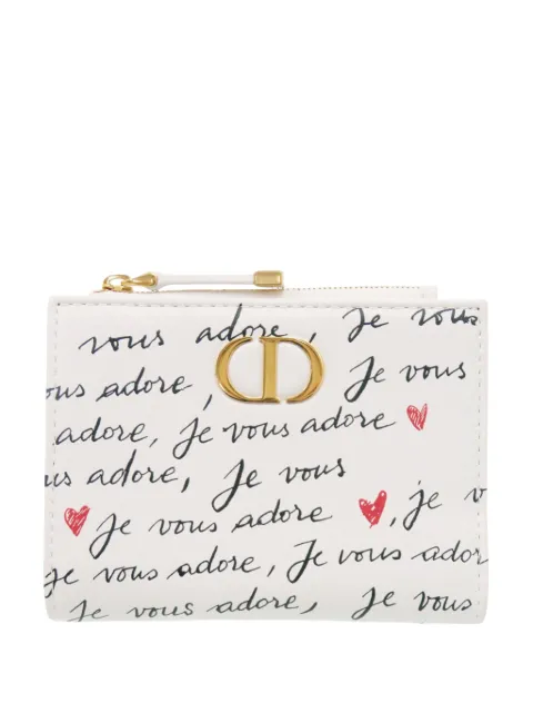Christian Dior Pre-Owned 2024 Leather Je Vous Adore Heart Caro Dahlia Wallet small wallets White 1D39P6B75F7QNZML
