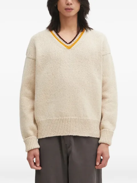 visvim V-neck chunky-knit sweater Neutrals 125205012006