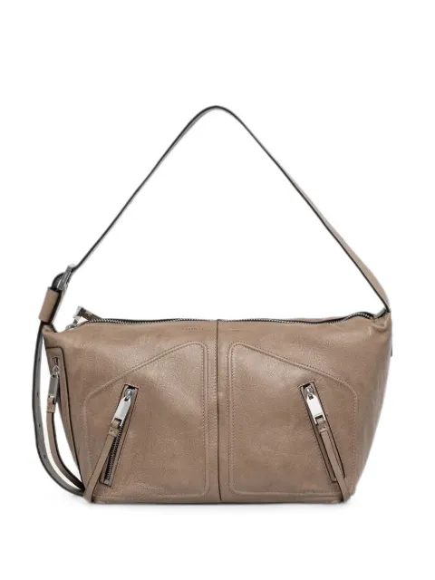 AllSaints Jean zip-detail shoulder bag Brown W131XE