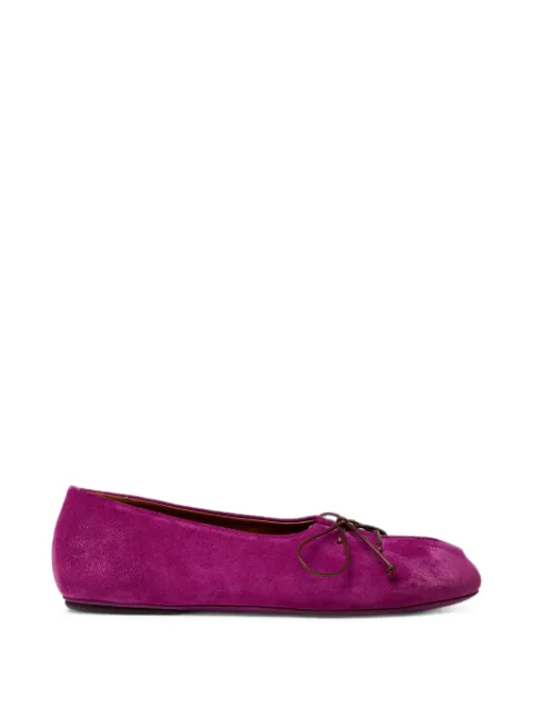 Marsèll Girella lace-up suede ballet flats Purple MW7072P024