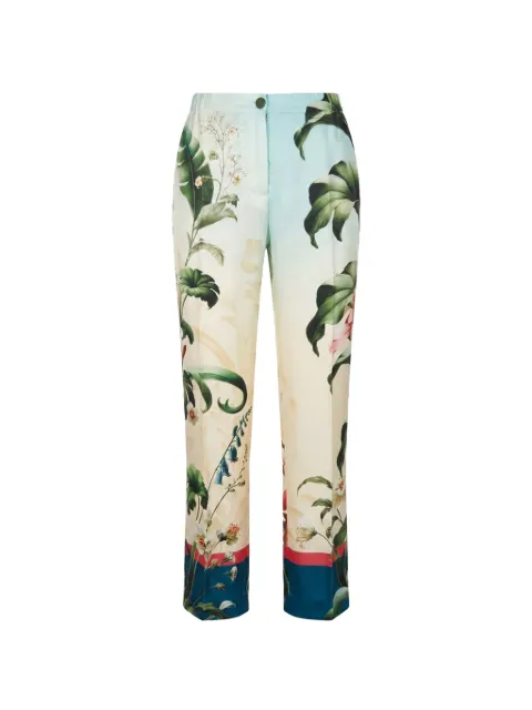 F.R.S For Restless Sleepers Etere floral-print silk trousers Neutrals PA002086TE00890