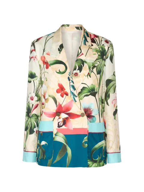 F.R.S For Restless Sleepers floral-print double-breasted jacket Neutrals GA003531TE00890
