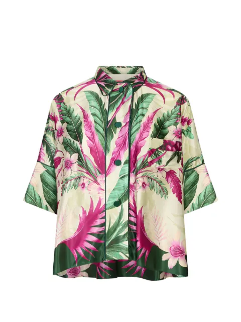 F.R.S For Restless Sleepers tropical-print silk shirt Neutrals CA000145TE00884