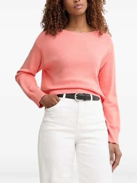 Benetton ribbed-trim crew-neck sweater Pink 1C19D10FU