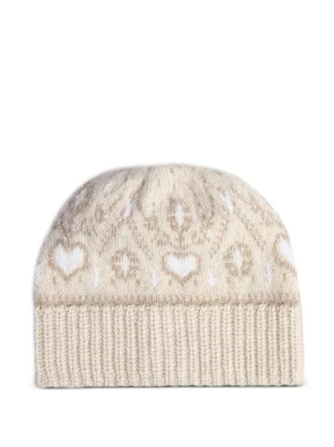 KHAITE Avers beanie in ecru multi Neutrals 18095615635