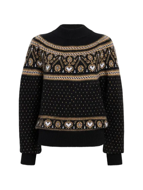 KHAITE Guy sweater in black and camel multi Black 18084615633