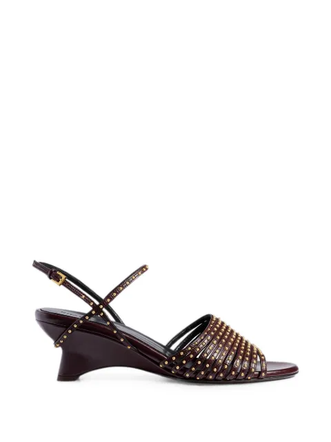 KHAITE Drew sandals in bordeaux-leather with gold studs Red F3095987531