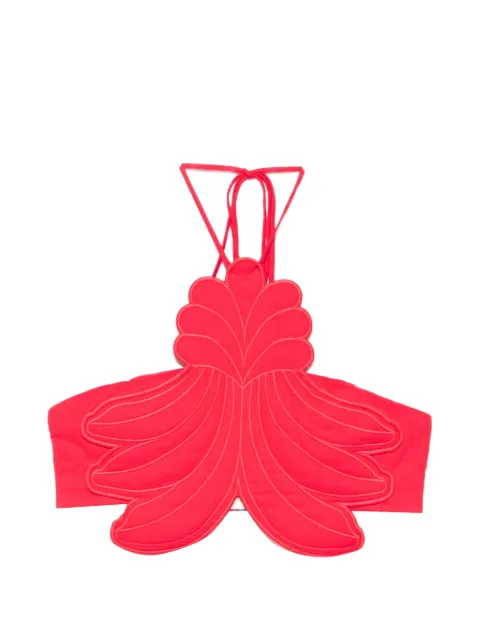 FARM Rio appliqué halterneck top Red 260403