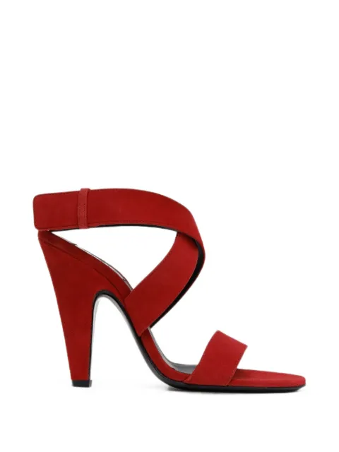 Alaïa crossover-strap suede sandals Red AA3S2017I117