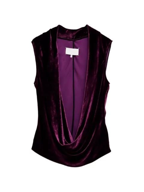 Maison Margiela draped velvet top Purple S29NH0007S53941