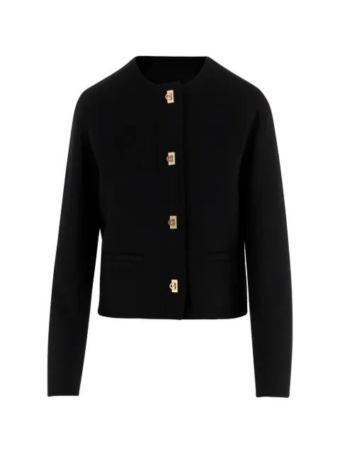 Ferragamo Gancini-button round-neck jacket Black 13I627